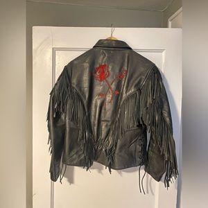 biker rose jacket